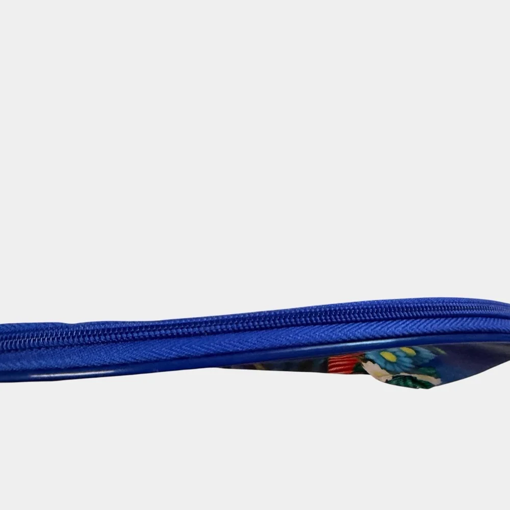 Virgin Mary Guadalupe Cosmetic Bag Makeup Pouch Blue Zipper Travel Case